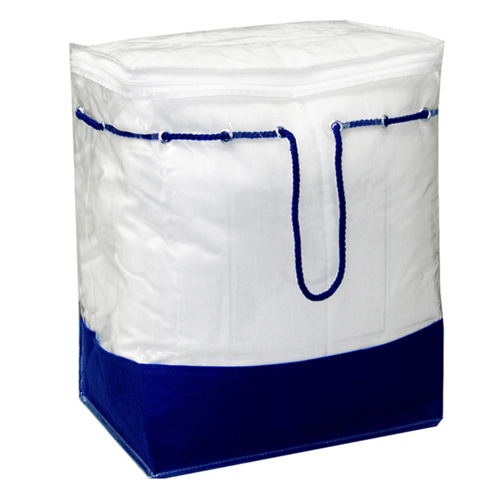 Clear PVC Binding Blue Non Woven 75gsm Blanket Bag