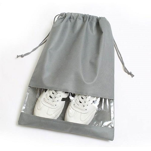 Grey Non-woven 1-piece-structure Shoes Storage Bag