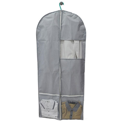 Grey Nylon Binding Garment Bag