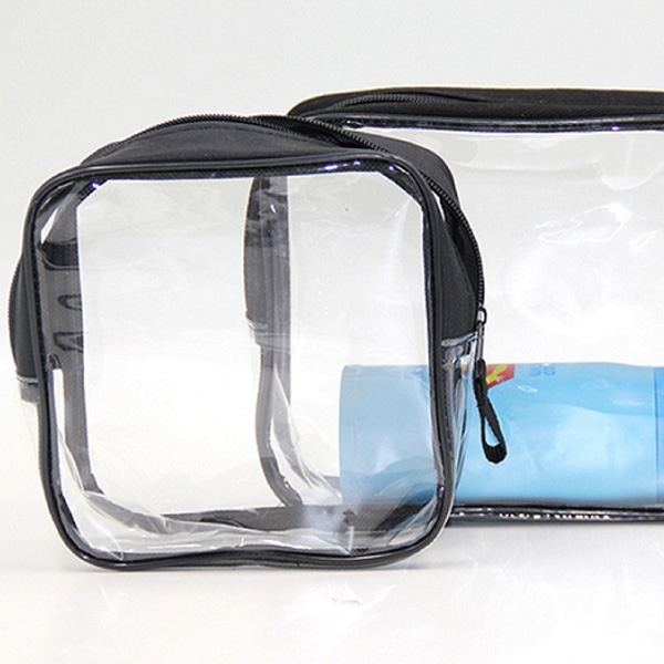 Packaging & Bag *Material: Clear PVC (PVC cold crack resistant minus 15 degree).<br>
*Structure: 5 panels bag.<br>
*Binding: Black plastic piping binding.<br>
*Zipper:  Black nylon zipper #5 fixed on top and drops to half of both side, with 1pc black metal puller. 